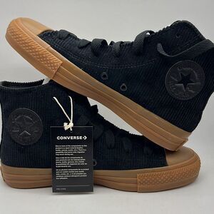 Converse‎ Chuck Taylor All Star Pro Black Corduroy Gum High Top Women 7.5 NWT